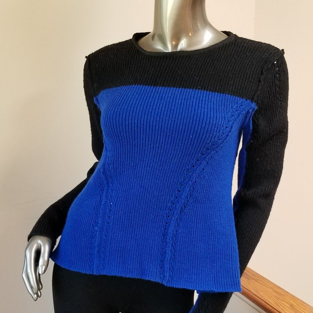 Royal Blue and Black Sweater - with Free Gift
